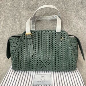SOLD NWT $1595 Anya Hindmarch Neeson Zip Top Handle Satchel Bag Winter Green